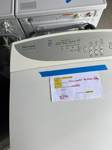 Second hand Fisher & Paykel QuickSmart 6kg Top Load Washing Machine Model: MW60 - Second Hand Appliances Geebung